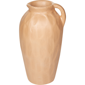 Beliani Beige Handmade Terracotta Decorative Vase - Decor Beliani Beige Handmade Terracotta Decorative Vase - Decor