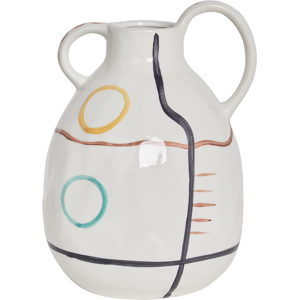 Beliani Dory White Ceramic Vase - Flower Decoration Beliani Dory White Ceramic Vase - Flower Decoration