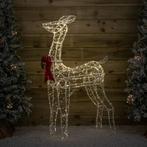 Snow Time 1.24m Light up Acrylic Christmas Deer Decoration with Red Bow and 880 Warm White Snow Time 1.24m Light up Acrylic Christmas Deer Decoration with Red Bow and 880 Warm White