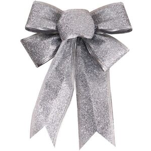 Unbranded (Silver) Christmas Bows Large Tree Bowknot Ornaments Party Gift Accessory For Wr Unbranded (Silver) Christmas Bows Large Tree Bowknot Ornaments Party Gift Accessory For Wr