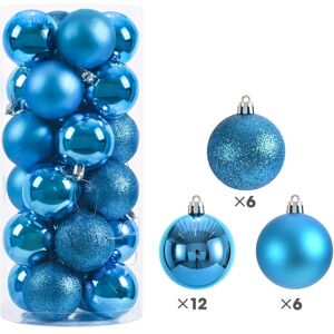 Unbranded (Light Blue) Pcs 24 Home Christmas Ball Ornaments Xmas Tree Decorations Pedant P Unbranded (Light Blue) Pcs 24 Home Christmas Ball Ornaments Xmas Tree Decorations Pedant P