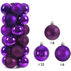 Unbranded (Purple) Pcs 24 Home Christmas Ball Ornaments Xmas Tree Decorations Pedant Prop Unbranded (Purple) Pcs 24 Home Christmas Ball Ornaments Xmas Tree Decorations Pedant Prop