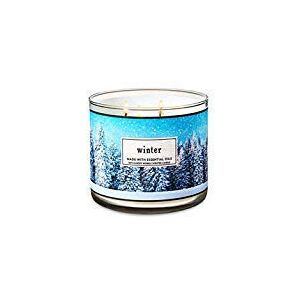 Bath & Body Works Bath and Body Works White Barn Winter 3 Wick Candle 14.5 Ounce Blue Tree Scene L Bath & Body Works Bath and Body Works White Barn Winter 3 Wick Candle 14.5 Ounce Blue Tree Scene L