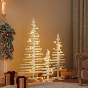 vidaXL Wooden Christmas Trees for Decoration 3 pcs Solid Wood Pine vidaXL Wooden Christmas Trees for Decoration 3 pcs Solid Wood Pine