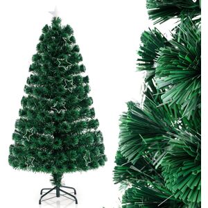 Costway 5 FT Pre-Lit Christmas Tree 24 Star Lights Optical Fiber Xmas Tree Costway 5 FT Pre-Lit Christmas Tree 24 Star Lights Optical Fiber Xmas Tree