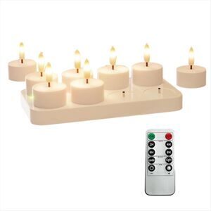 Unbranded Rechargeable Flameless Tea Lights Candles with Charging Station 8Pcs Battery Rem Unbranded Rechargeable Flameless Tea Lights Candles with Charging Station 8Pcs Battery Rem
