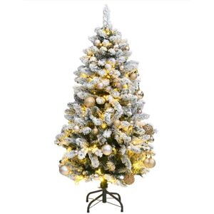 vidaXL Artificial Hinged Christmas Tree 150 LEDs & Ball Set 120 cm vidaXL Artificial Hinged Christmas Tree 150 LEDs & Ball Set 120 cm