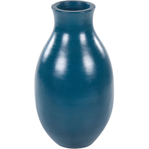Beliani Blue Terracotta Decorative Vase - 48cm - Modern Interior Beliani Blue Terracotta Decorative Vase - 48cm - Modern Interior