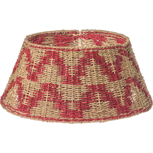 Beliani Christmas Tree Collar GLACE Seagrass Red 60 cm Beliani Christmas Tree Collar GLACE Seagrass Red 60 cm