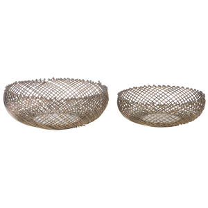 Beliani Set of 2 Bowls BALIUNG Metal Gold Beliani Set of 2 Bowls BALIUNG Metal Gold