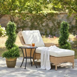 (Green Green) HOMCOM Set of 2 Potted Artificial Plants, Topiary Spiral Trees, 9 (Green Green) HOMCOM Set of 2 Potted Artificial Plants, Topiary Spiral Trees, 9