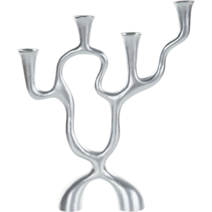 Beliani Famoes Handmade Silver 4-Arm Candlestick - Candelabro Beliani Famoes Handmade Silver 4-Arm Candlestick - Candelabro