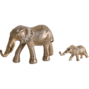 Beliani Set of 2 Figurines Elephant SEDLARI Metal Gold Beliani Set of 2 Figurines Elephant SEDLARI Metal Gold