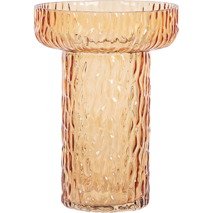 Beliani Flower Vase PLATANIA Orange Glass 20 cm - Flower Vase Beliani Flower Vase PLATANIA Orange Glass 20 cm - Flower Vase