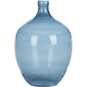 Beliani Roti Blue Glass Vase - Vase Beliani Roti Blue Glass Vase - Vase