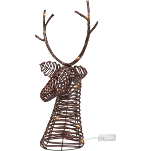 Beliani Christmas Decoration LED DYBESO Reindeer 60 cm Dark Brown Beliani Christmas Decoration LED DYBESO Reindeer 60 cm Dark Brown