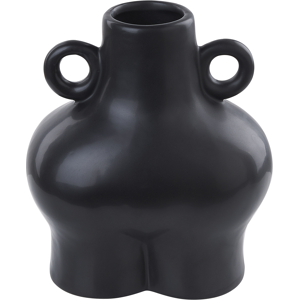 Beliani Flower Vase NAFPLIO - Handmade Ceramic, 32 cm, Black Beliani Flower Vase NAFPLIO - Handmade Ceramic, 32 cm, Black