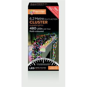 Premier 480 LED Cluster Christmas Lights with Timer - Multi Colour Premier 480 LED Cluster Christmas Lights with Timer - Multi Colour