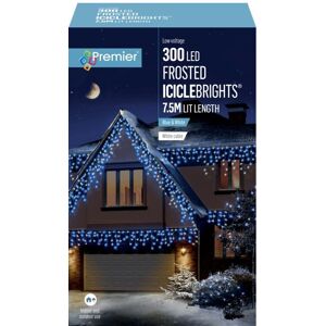 Premier Christmas 300 Frosted Icicle LED Lights - Blue & White 6m Premier Christmas 300 Frosted Icicle LED Lights - Blue & White 6m
