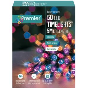 Premier 50 LED 5m Battery 8 Function Timer Lights Rainbow Premier 50 LED 5m Battery 8 Function Timer Lights Rainbow