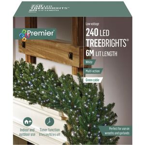 Premier Christmas Garland String Lights White 240 LED 6M Timer Premier Christmas Garland String Lights White 240 LED 6M Timer
