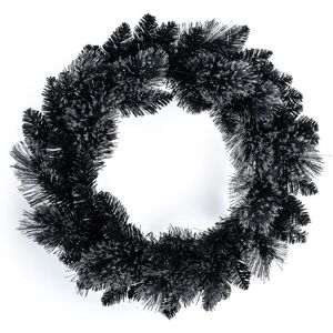 50cm Premier PVC Plain Black Tipped Artificial Christmas Halloween Wreath 50cm Premier PVC Plain Black Tipped Artificial Christmas Halloween Wreath
