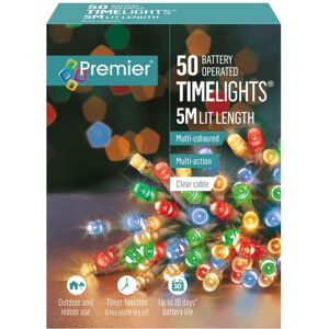 50 LED 5m Premier Battery 8 Function Outdoor Timer Lights Clear Muilticolour 50 LED 5m Premier Battery 8 Function Outdoor Timer Lights Clear Muilticolour