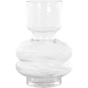 Beliani RODIA Glass Flower Vase - 24cm Transparent Modern Design Beliani RODIA Glass Flower Vase - 24cm Transparent Modern Design