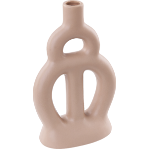 Beliani Decorative Flower Vase KOZANI - Handmade Ceramic 28cm Beige Beliani Decorative Flower Vase KOZANI - Handmade Ceramic 28cm Beige