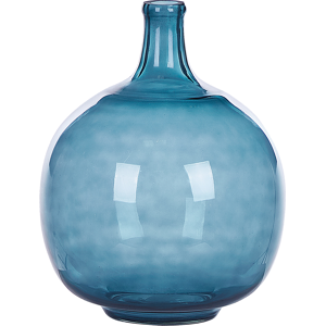 Beliani Decorative Vase CHAPPATHI Glass 31 cm Blue Beliani Decorative Vase CHAPPATHI Glass 31 cm Blue