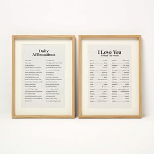 Homescapes Affirmations Wall Art, 30 x 40cm, Set of 2 Homescapes Affirmations Wall Art, 30 x 40cm, Set of 2