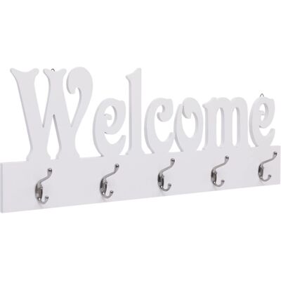 vidaXL White Welcome Coat Rack - Wall Mounted Coat Rack vidaXL White Welcome Coat Rack - Wall Mounted Coat Rack