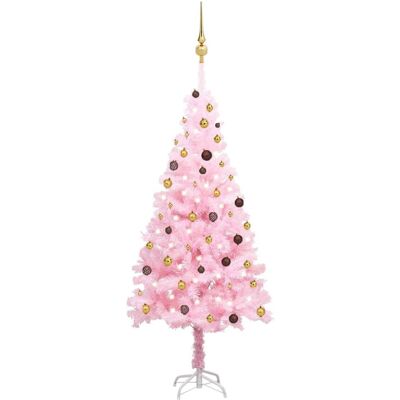 vidaXL Pink Pre-lit Christmas Tree - 210cm PVC vidaXL Pink Pre-lit Christmas Tree - 210cm PVC