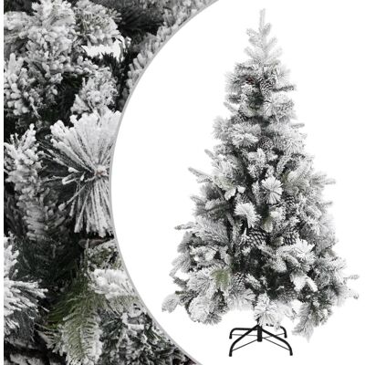 vidaXL Christmas Tree with Flocked Snow & Cones - Christmas Tree vidaXL Christmas Tree with Flocked Snow & Cones - Christmas Tree