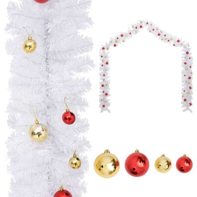 vidaXL White Christmas Garland - Festive Decor vidaXL White Christmas Garland - Festive Decor