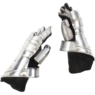 vidaXL Medieval Knight Gauntlets LARP Replica Silver Steel - Gauntlets vidaXL Medieval Knight Gauntlets LARP Replica Silver Steel - Gauntlets