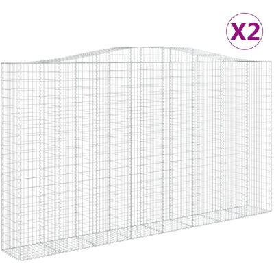 vidaXL Arched Gabion Basket 2 pcs - Garden Decorative Wall vidaXL Arched Gabion Basket 2 pcs - Garden Decorative Wall