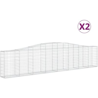 vidaXL Arched Gabion Baskets 2 pcs - Garden Decorative Fence vidaXL Arched Gabion Baskets 2 pcs - Garden Decorative Fence