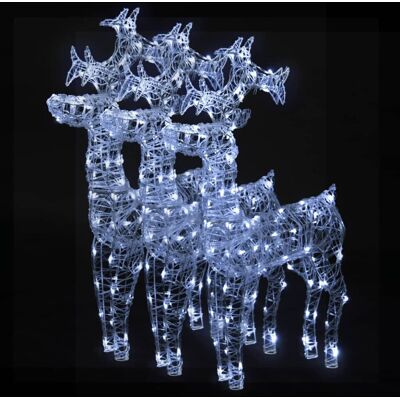 vidaXL Reindeer Christmas Decoration - Cold White - 3 pcs vidaXL Reindeer Christmas Decoration - Cold White - 3 pcs