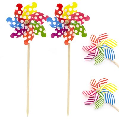 Carousel Pack Of 4 Children's Wooden Garden Windmill Garden Pinwheel Spinners - 45cm Carousel Pack Of 4 Children's Wooden Garden Windmill Garden Pinwheel Spinners - 45cm