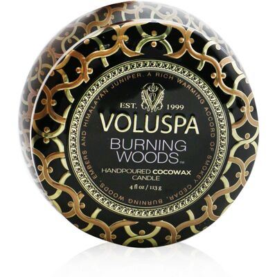 Voluspa Mini Tin Candle - Burning Woods - 113g - Candle Voluspa Mini Tin Candle - Burning Woods - 113g - Candle