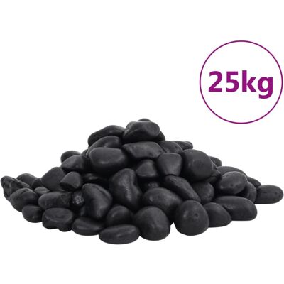 vidaXL Polished Pebbles 25 kg Black 2-5 cm - Landscaping Stones vidaXL Polished Pebbles 25 kg Black 2-5 cm - Landscaping Stones