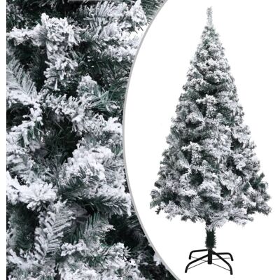 vidaXL Artificial Christmas Tree with Snow Flocked Green 150 cm PVC - Christmas Tree vidaXL Artificial Christmas Tree with Snow Flocked Green 150 cm PVC - Christmas Tree