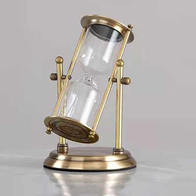 Unbranded Brass Sand Clock - 360 Rotating & Engraving - Large Antique Hourglass Unbranded Brass Sand Clock - 360 Rotating & Engraving - Large Antique Hourglass