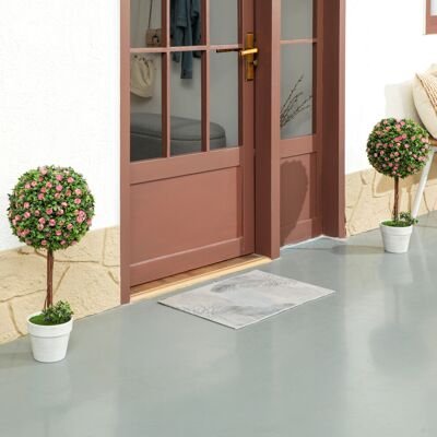 HOMCOM Pink Rose Artificial Plants Set of 2 - Artificial Plants HOMCOM Pink Rose Artificial Plants Set of 2 - Artificial Plants