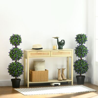 HOMCOM - Lavender Ball Tree - 110cm - 2pc - Artificial Plants HOMCOM - Lavender Ball Tree - 110cm - 2pc - Artificial Plants
