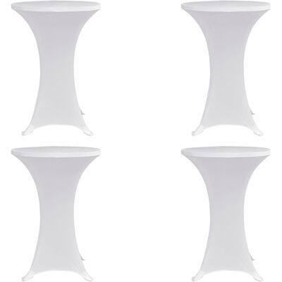 vidaXL 70cm White Stretch Table Cover Set - Table Cover vidaXL 70cm White Stretch Table Cover Set - Table Cover