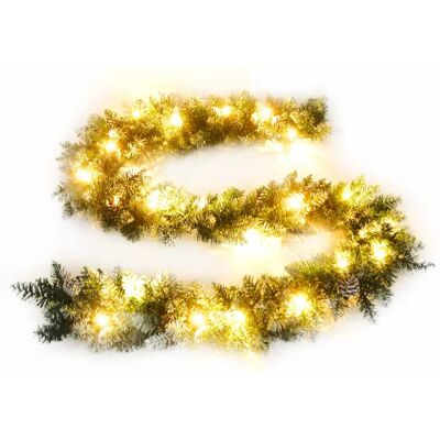vidaXL Christmas Garland with LED Lights Green 5.2 m PVC - Christmas Garland vidaXL Christmas Garland with LED Lights Green 5.2 m PVC - Christmas Garland