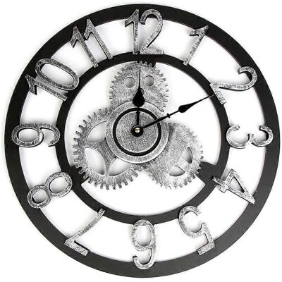 Unbranded (As show, One size) 3D Retro Rustic Vintage Wooden Noiseless Steampunk Gear Wall Unbranded (As show, One size) 3D Retro Rustic Vintage Wooden Noiseless Steampunk Gear Wall