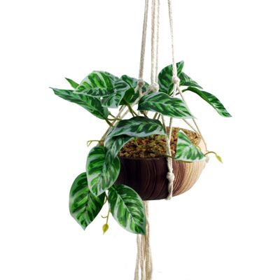 Leaf 85cm Hanging Artificial Pothos Plant with Planter - Plant Leaf 85cm Hanging Artificial Pothos Plant with Planter - Plant